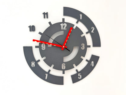 Modern Geometric Wall Clock - Custom Colors, Analog | 35 cm Diameter