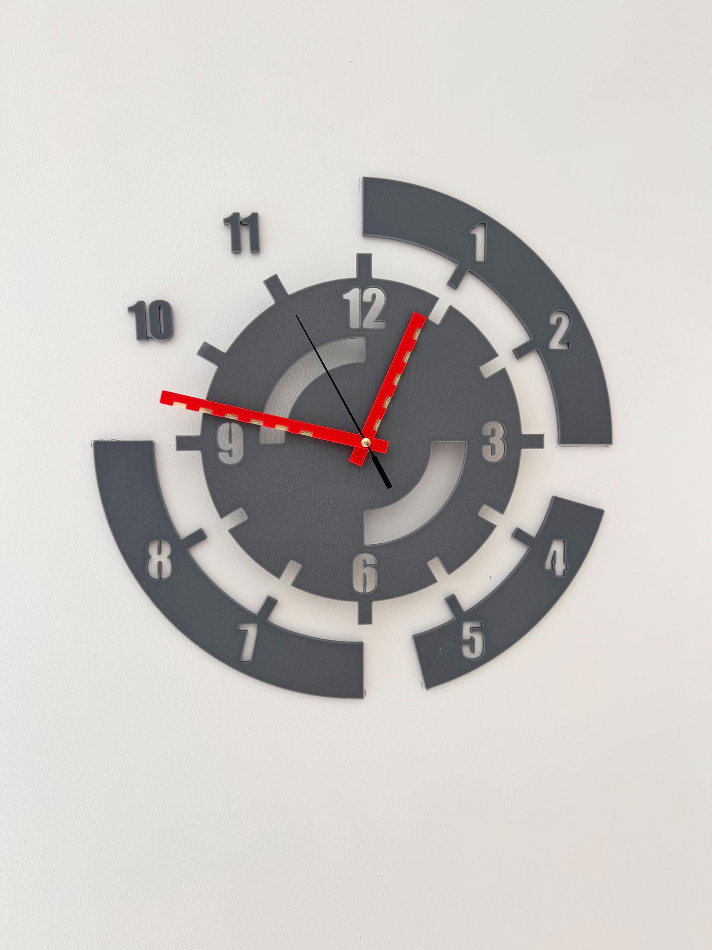 Modern Geometric Wall Clock - Custom Colors, Analog | 35 cm Diameter