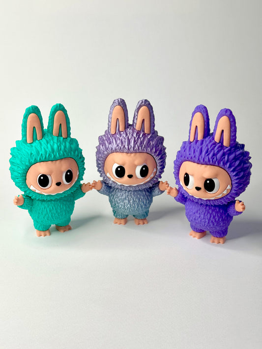 Cute Bunny Costume Toy Figure – Movable Eyes & Sharp Smile