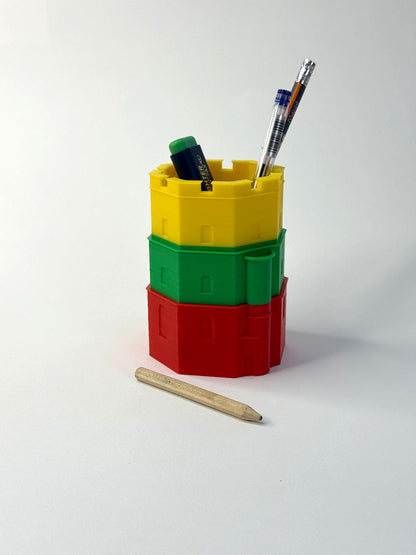 Gediminas Tower Pen Holder – Vilnius Lithuania Souvenir – 3D Printed Desk Organizer