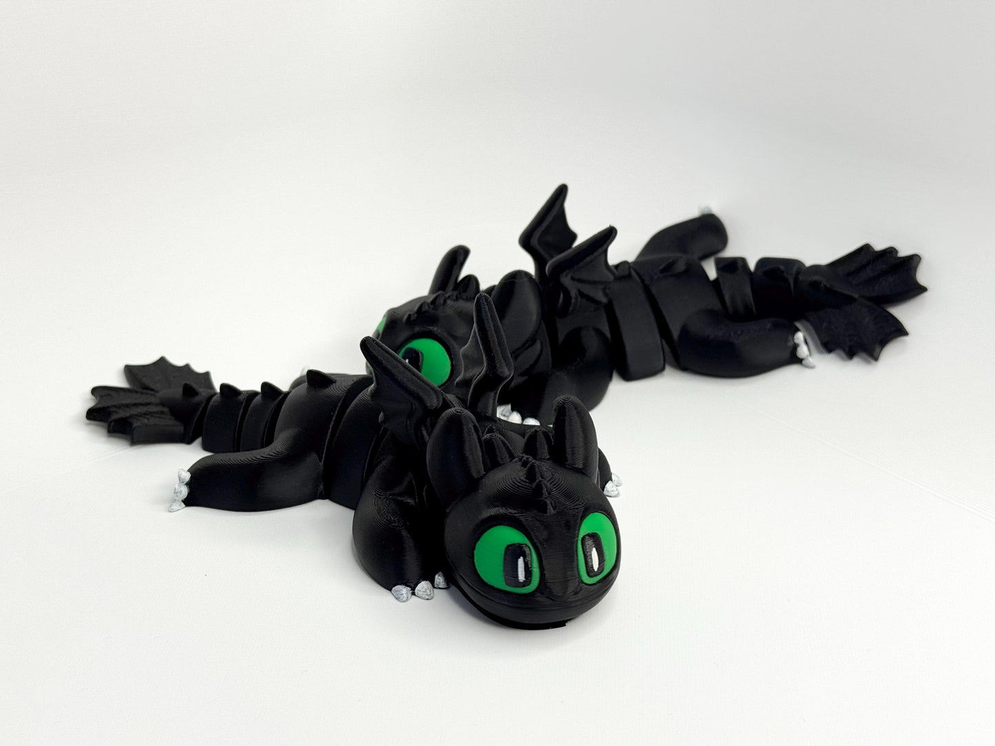Articulated Black Dragon 3D Printed | Flexy Dragon | Dragon Accessory | Shelf Decoration