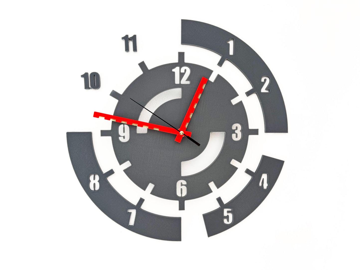 Modern Geometric Wall Clock - Custom Colors, Analog | 35 cm Diameter