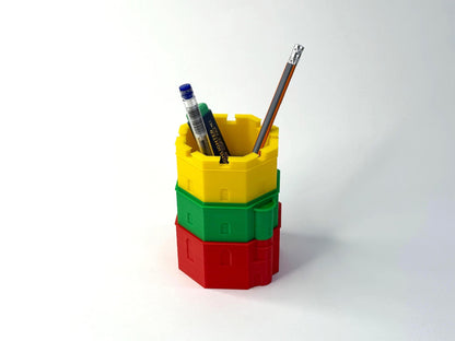 Gediminas Tower Pen Holder – Vilnius Lithuania Souvenir – 3D Printed Desk Organizer