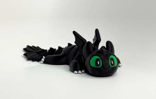 Articulated Black Dragon 3D Printed | Flexy Dragon | Dragon Accessory | Shelf Decoration