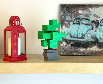 Pixelated Tree Decor – Block Style Tree in Pot, Gamer Gift