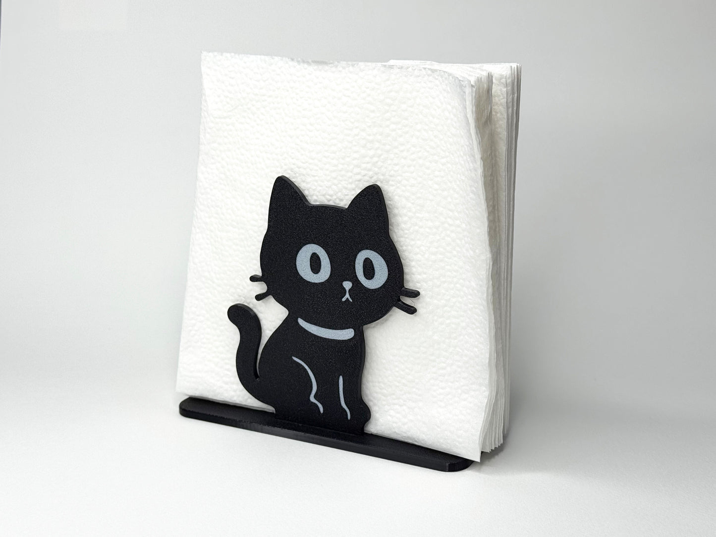 Black Cat Napkin Holder – 3‑Piece Flat‑Pack, Indoor & Outdoor Table Decor