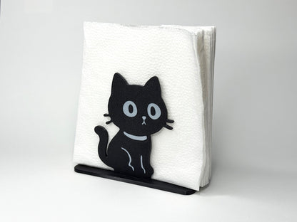 Black Cat Napkin Holder – 3‑Piece Flat‑Pack, Indoor & Outdoor Table Decor