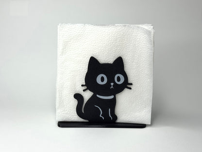 Black Cat Napkin Holder – 3‑Piece Flat‑Pack, Indoor & Outdoor Table Decor
