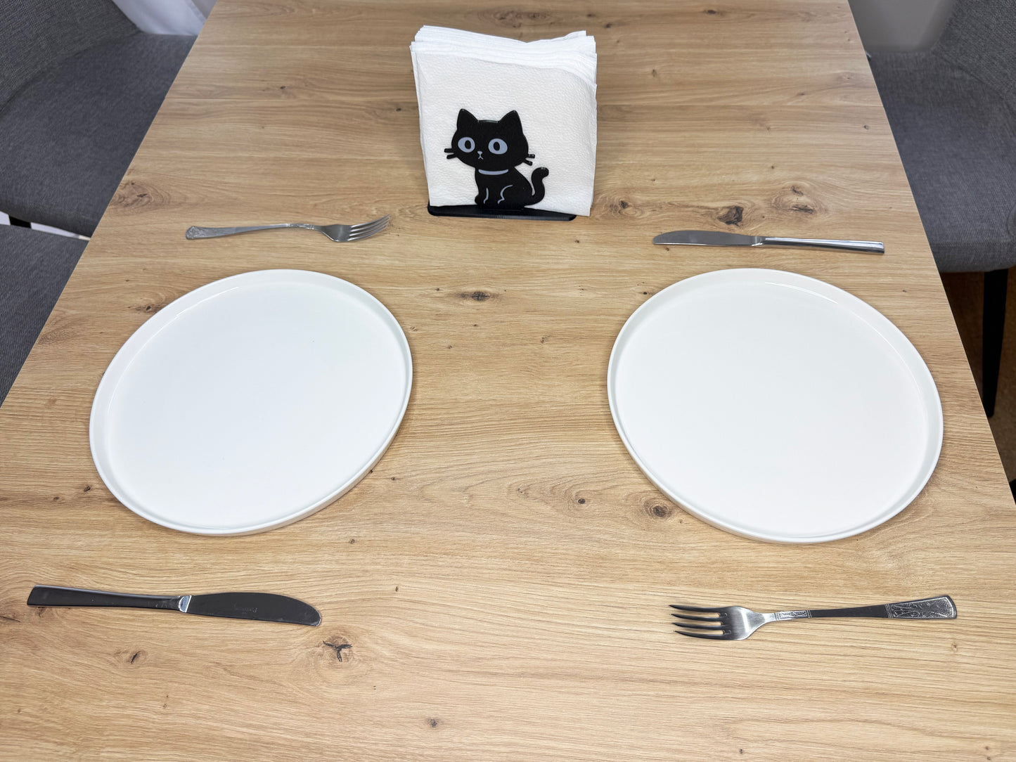 Black Cat Napkin Holder – 3‑Piece Flat‑Pack, Indoor & Outdoor Table Decor