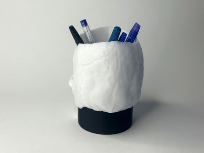 Cartoon Skull Pen Holder – 3D-Printed Desk Organizer, Halloween Pencil Cup, Creepy-Cute Gift for Office & Home