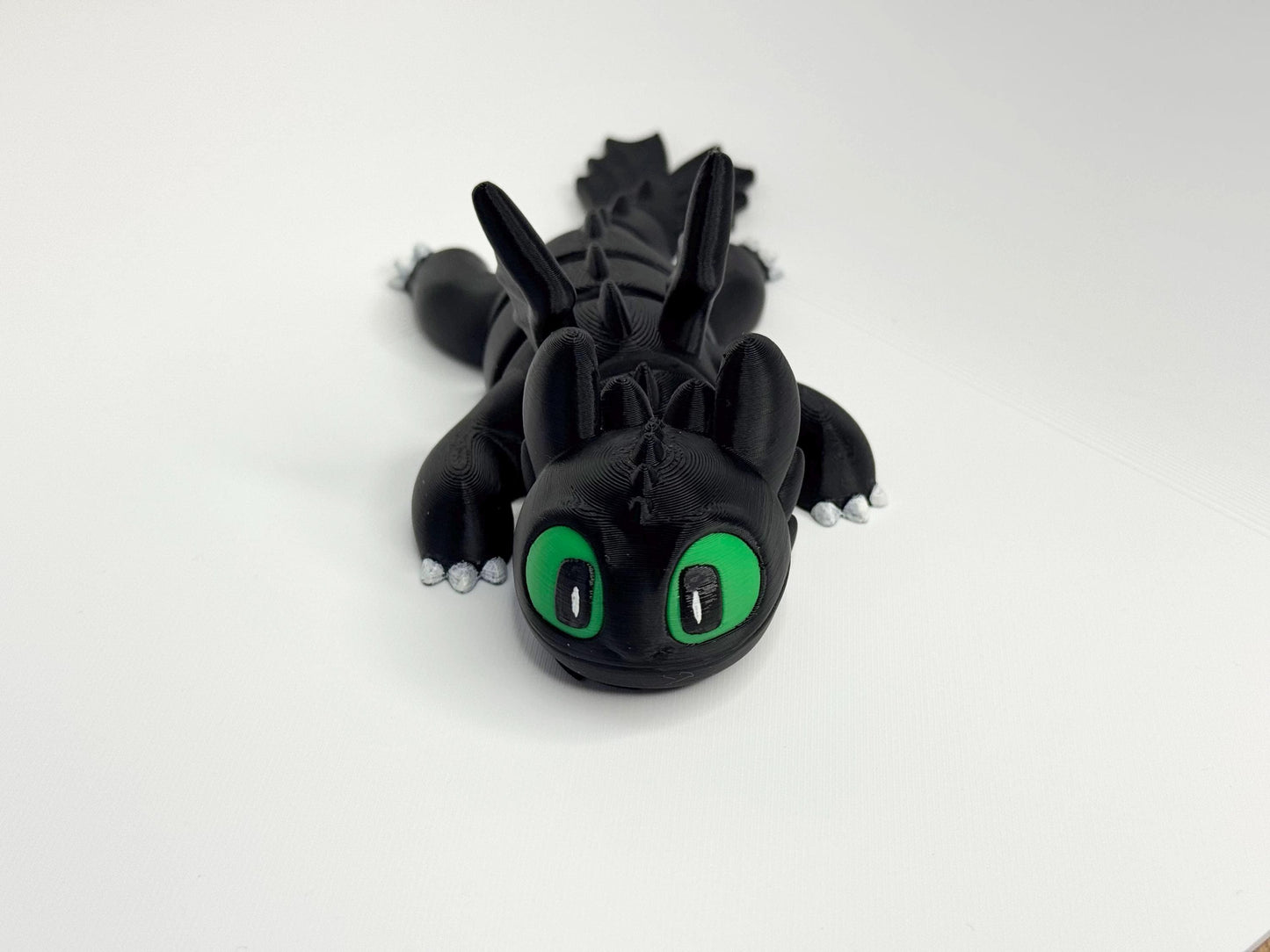 Articulated Black Dragon 3D Printed | Flexy Dragon | Dragon Accessory | Shelf Decoration