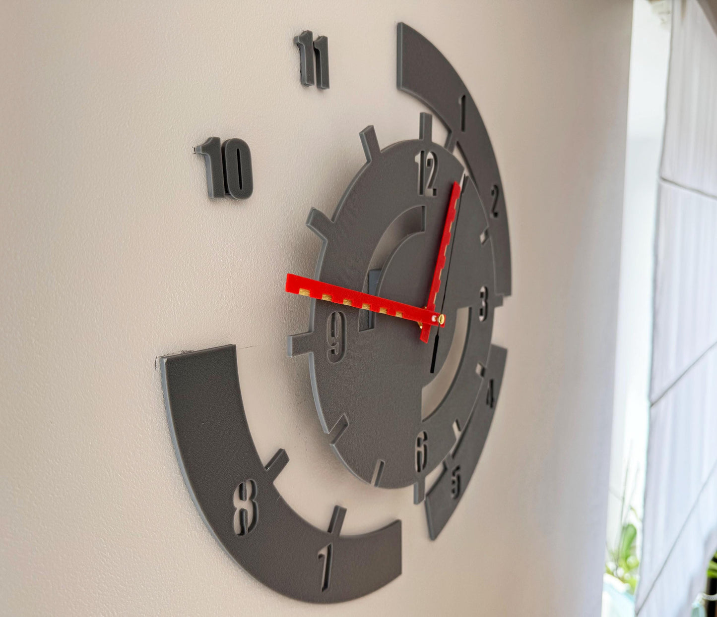 Modern Geometric Wall Clock - Custom Colors, Analog | 35 cm Diameter