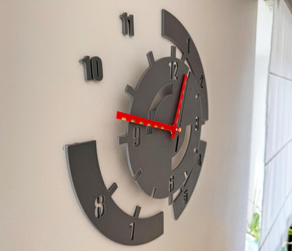 Modern Geometric Wall Clock - Custom Colors, Analog | 35 cm Diameter