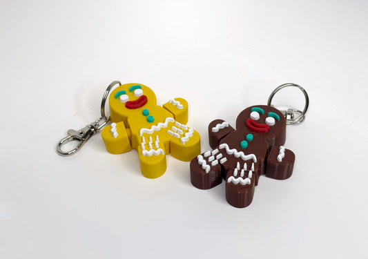 Gingerbread Man Keychain – 3D Printed, Bendy Limbs