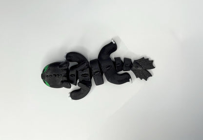 Articulated Black Dragon 3D Printed | Flexy Dragon | Dragon Accessory | Shelf Decoration