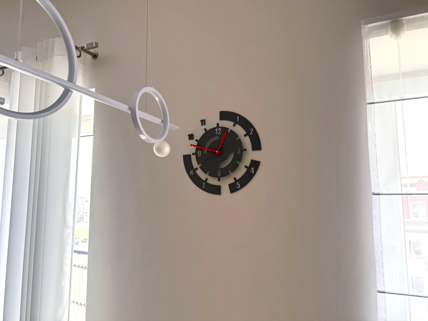 Modern Geometric Wall Clock - Custom Colors, Analog | 35 cm Diameter