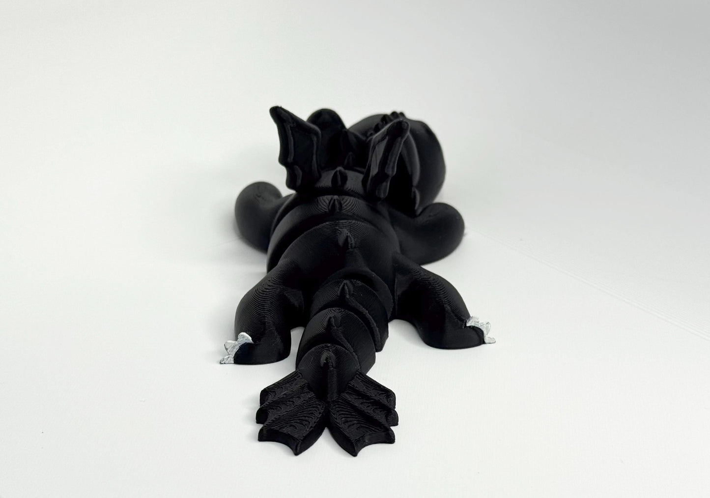 Articulated Black Dragon 3D Printed | Flexy Dragon | Dragon Accessory | Shelf Decoration