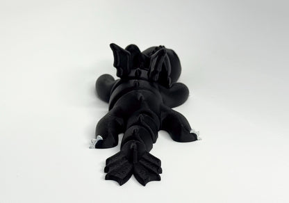 Articulated Black Dragon 3D Printed | Flexy Dragon | Dragon Accessory | Shelf Decoration